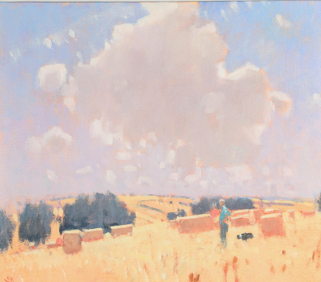 STEPHEN BROWN (B.1947). STRAW BALES NEAR OTTERTON.