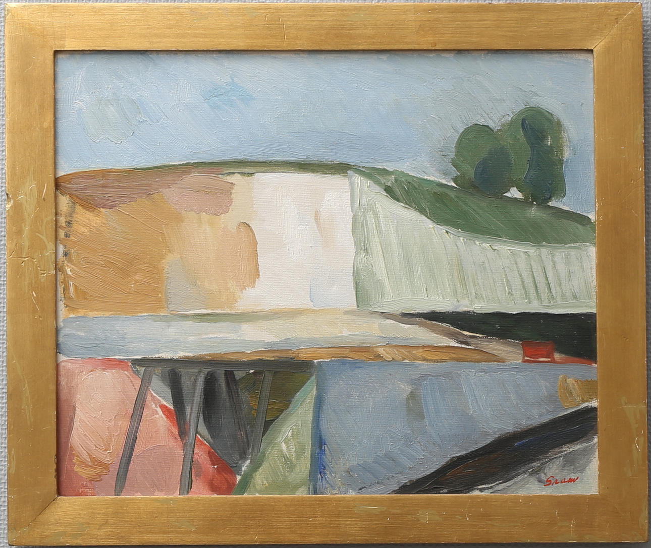 LENNART GRAM. Landskap. Olja på duk, signerad Gram.