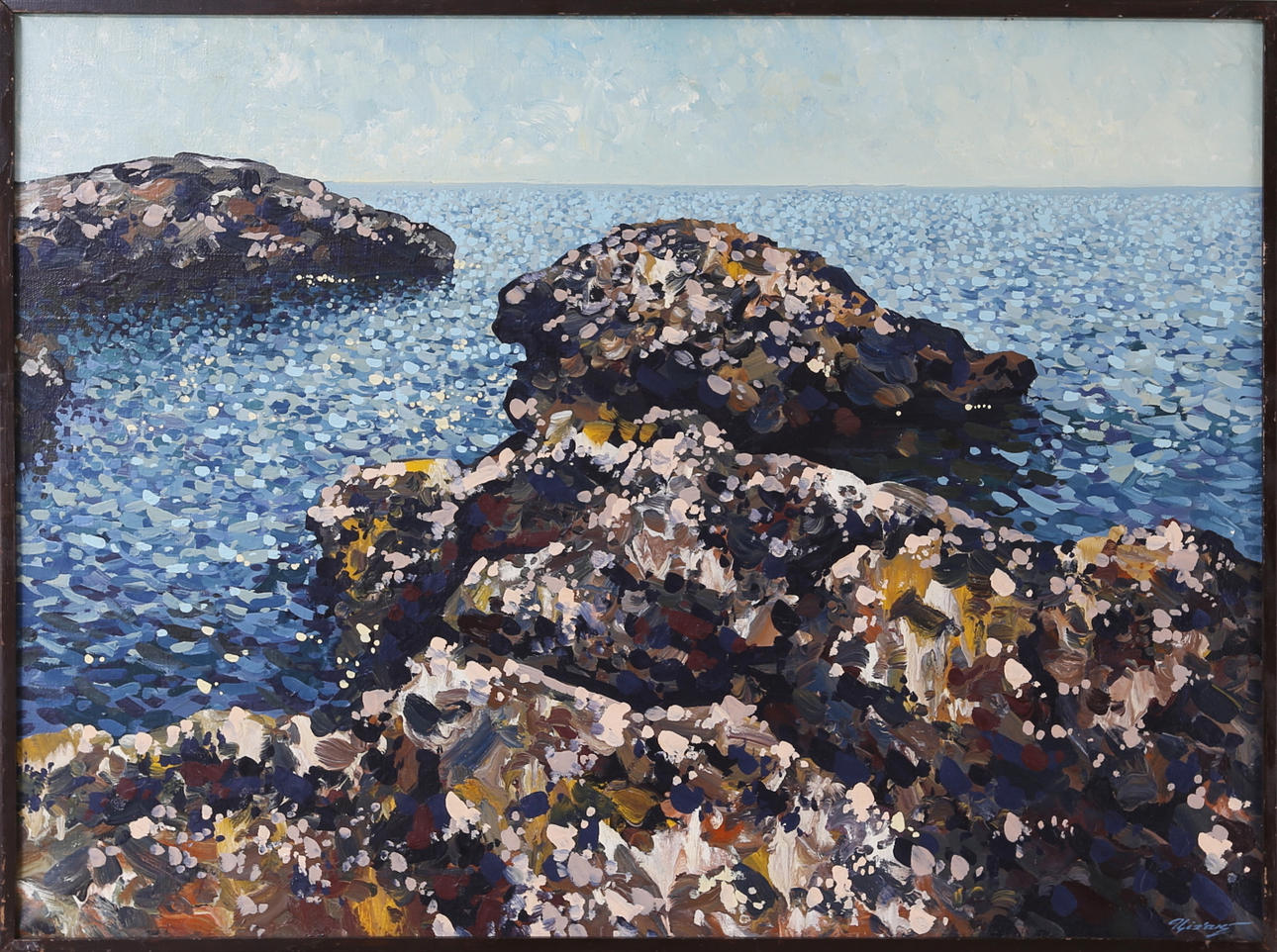 VIKTOR TIKHONOV. Ölandskust, olja på duk, signerad.