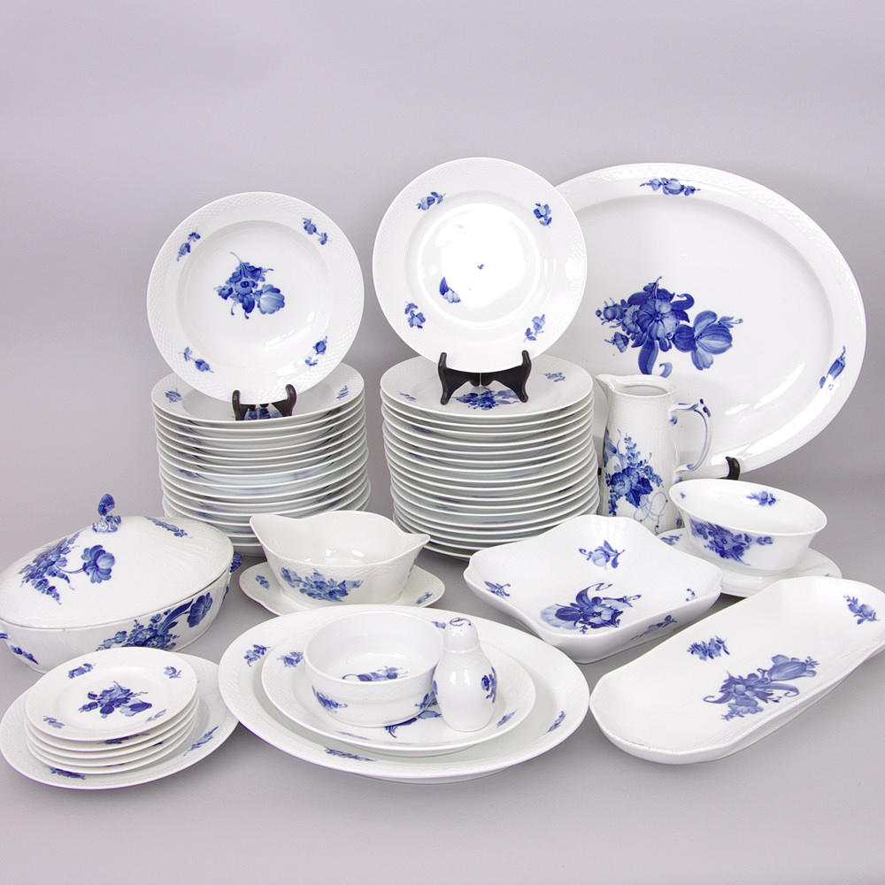 MATSERVIS, "Blå blomster", Royal Copenhagen.