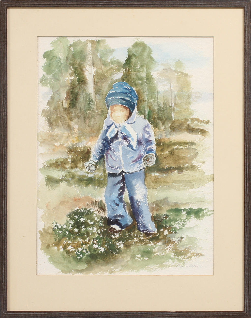 ANITA ERSÉUS. Akvarell, signerad.