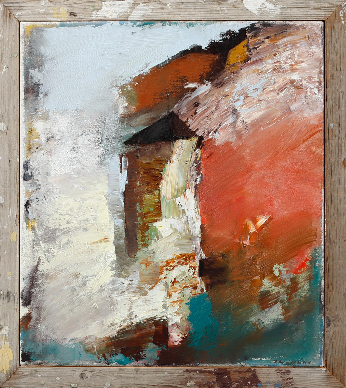 THOMAS WILLARD. Building, oil on canvas, signed.