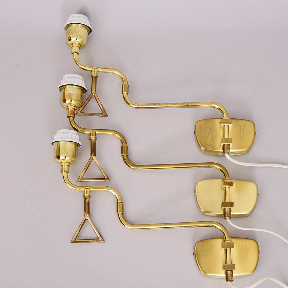 VÄGGLAMPOR, mässing, Armatur Hantverk Tibro.