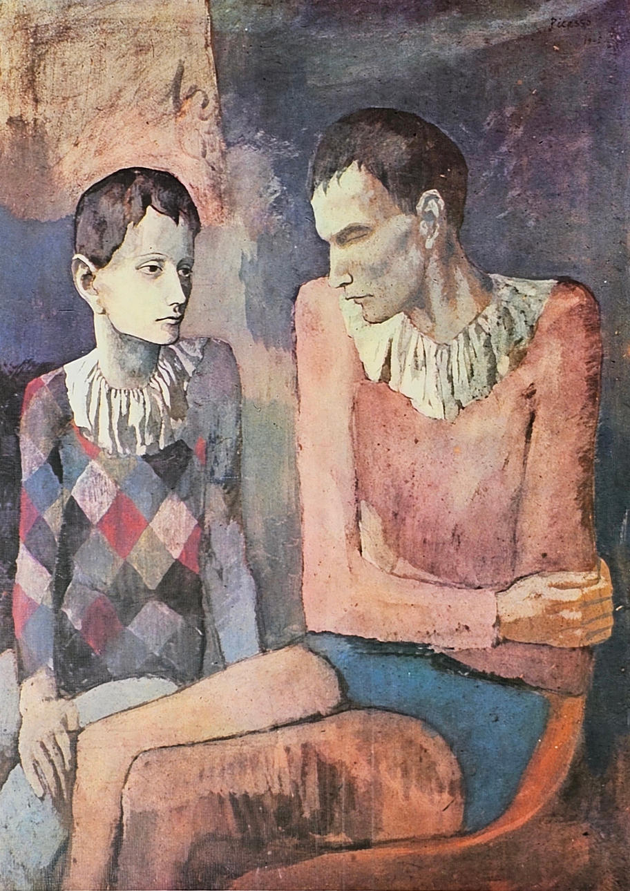 PABLO PICASSO. "ACROBAT AND YOUNG HARLEQUIN".