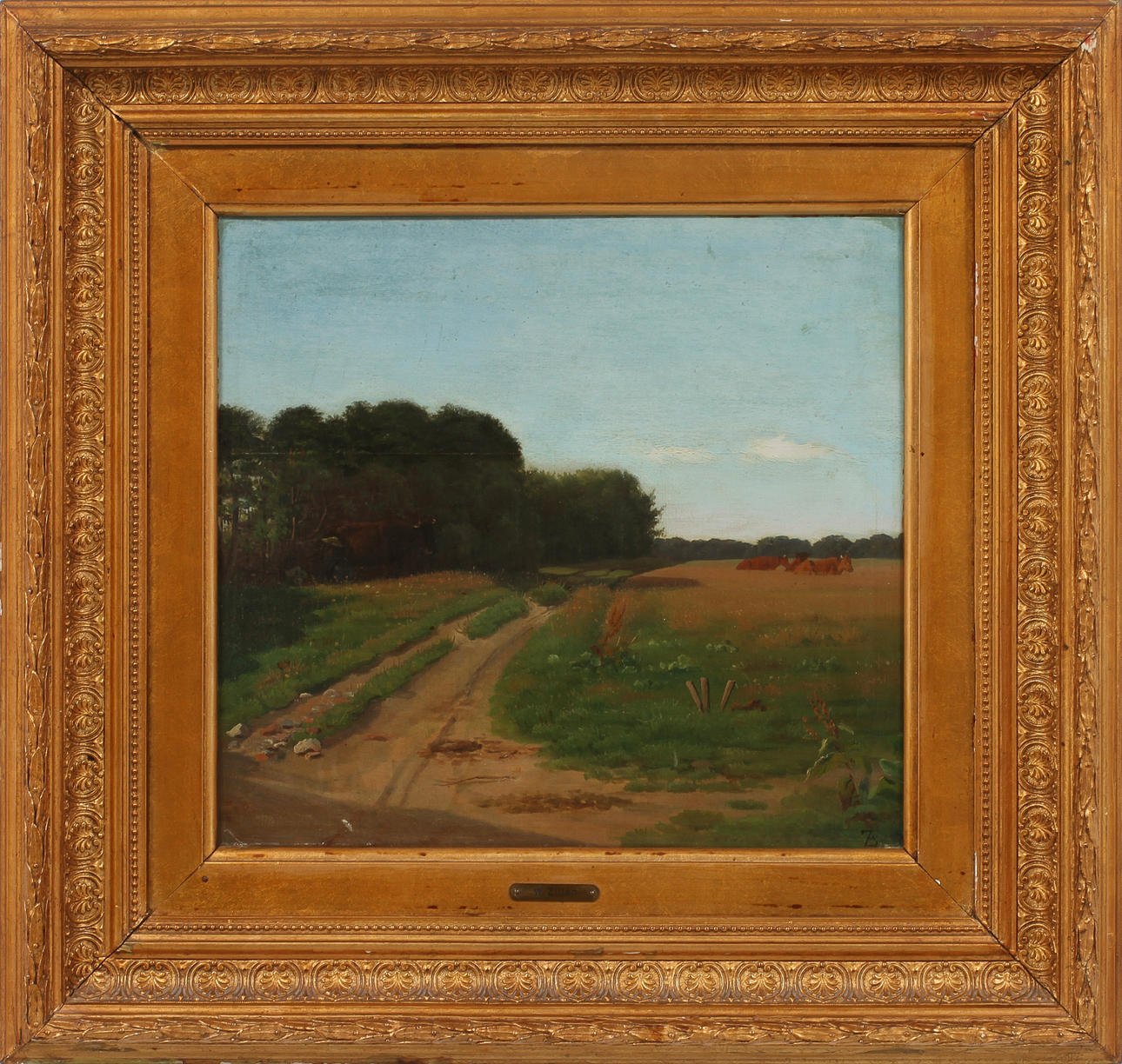 WILHELM ZILLEN. Olja på pannå, monogramsignerad, 1800-tal.