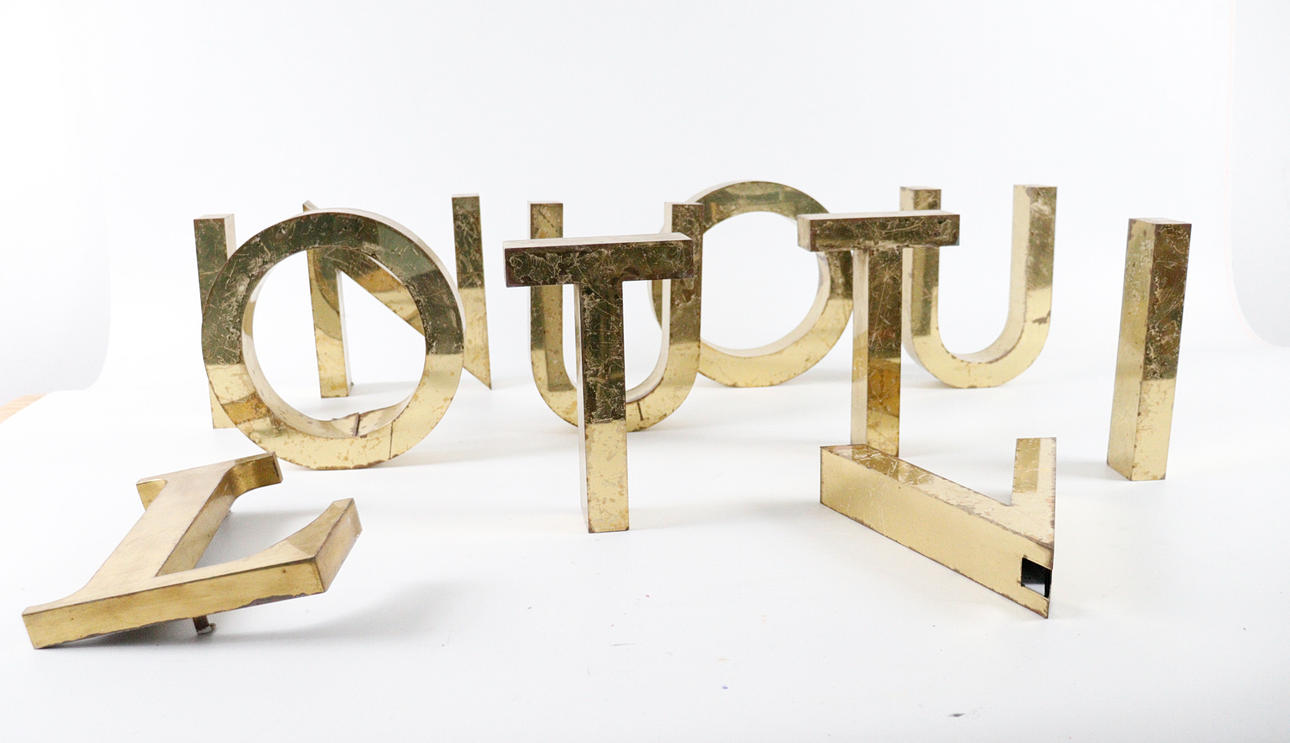 Gruppe af bogstaver, metal, 11 stk.