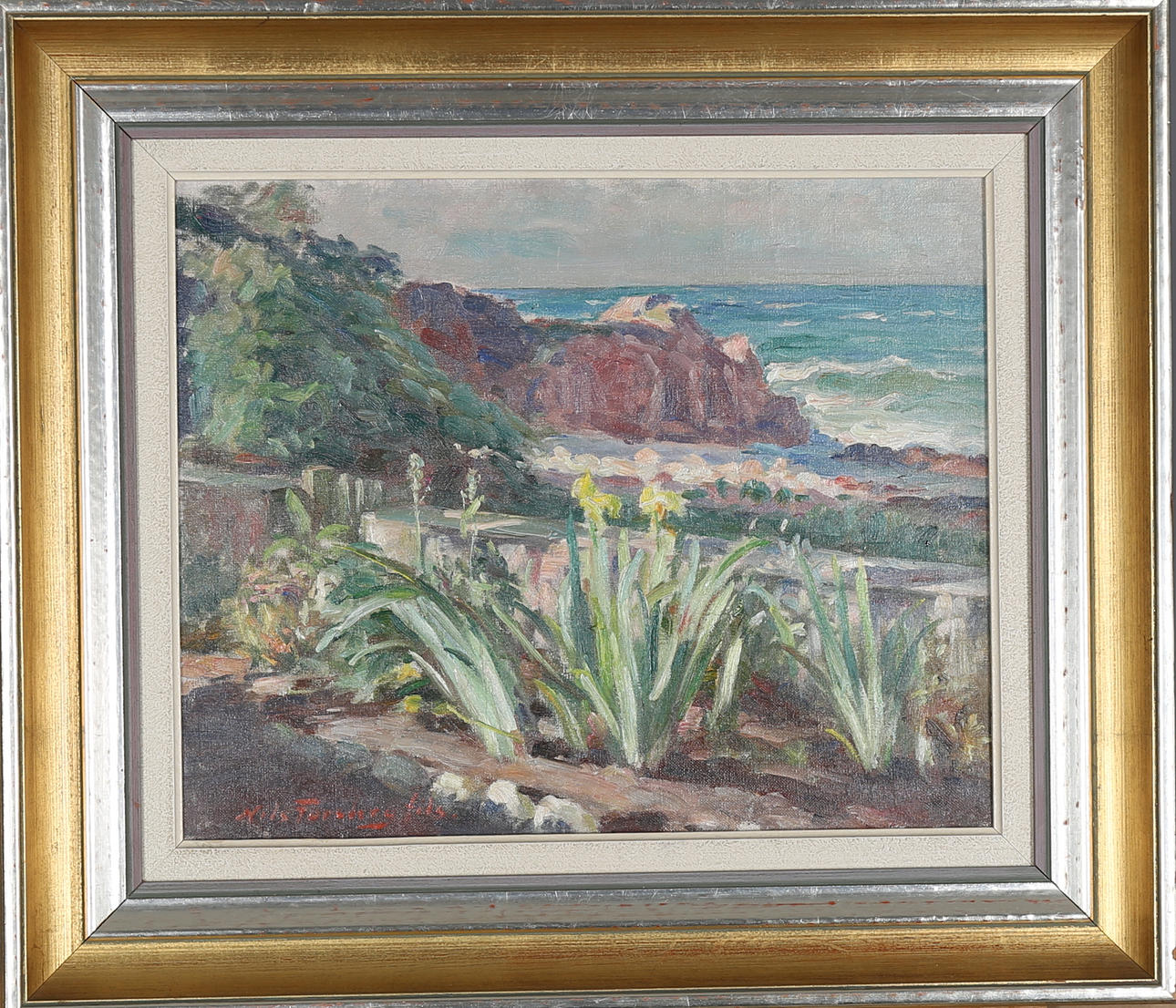 NILS FORSBERG. Kustlandskap, olja på duk, signerad.