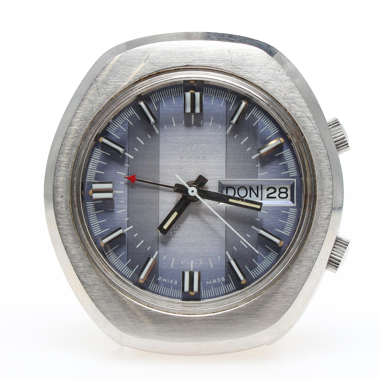 SILVANA, Automatic, armbandsur med larm, stål.