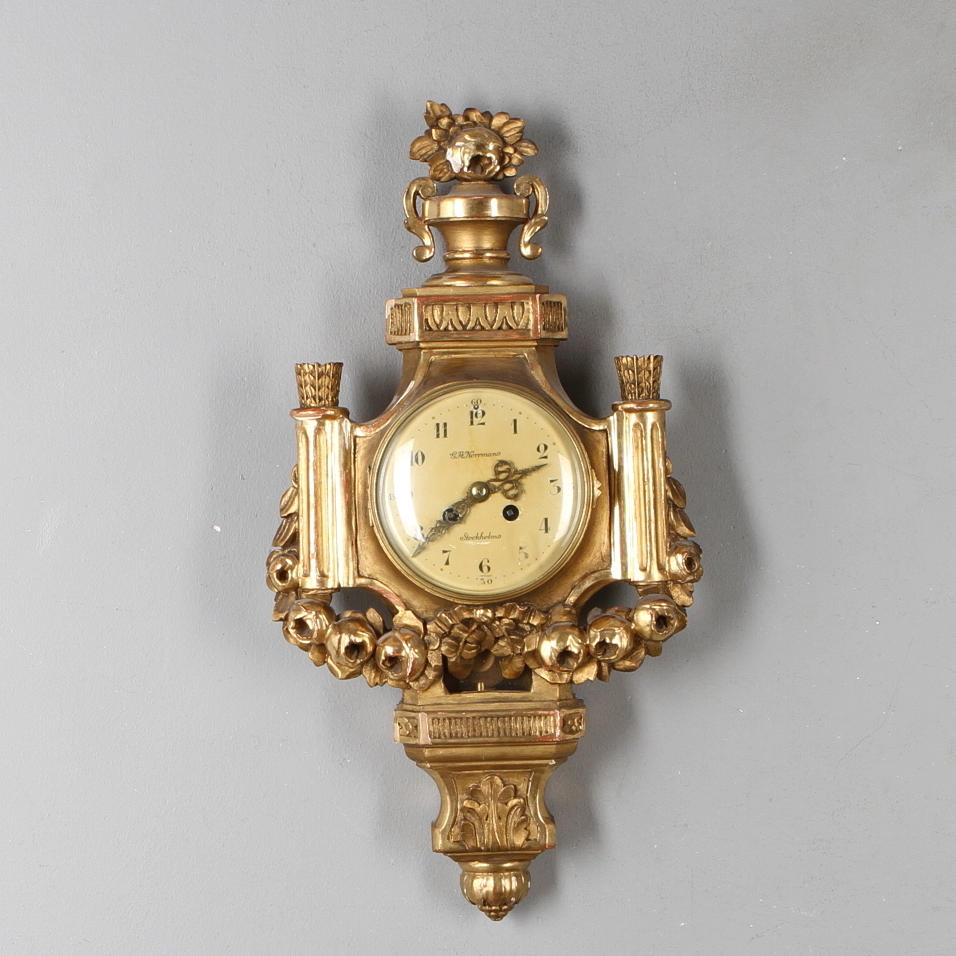 VÄGGPENDYL, gustaviansk stil, GA Norrmans, Stockholm 1900-tal.