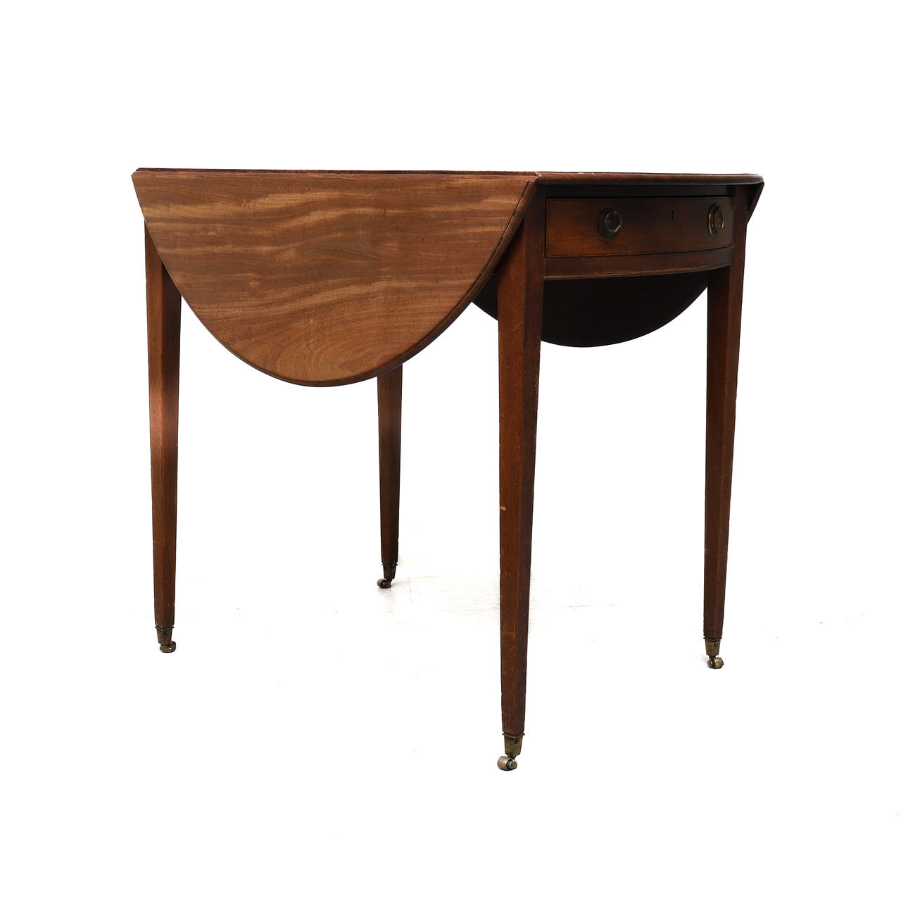 A GEORGE III MAHOGANY PEMBROKE TABLE.