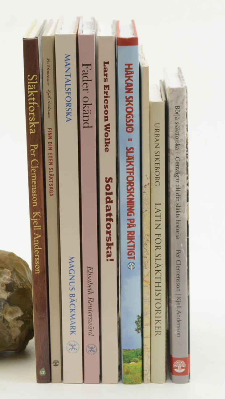 Släktforskning. 9 Volymer.