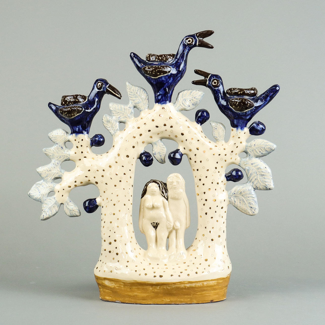 REX STUART-BECK. Sculpture/Candlestick. Glazed ceramic, signed and dated 27 XI 1977.