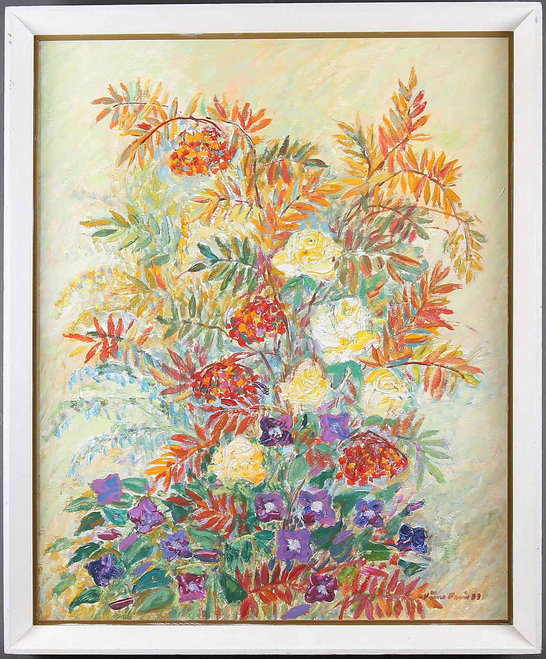 VÄINÖ PARIS. Blomsterstileben, olja på pannå, signerad och daterad -83.