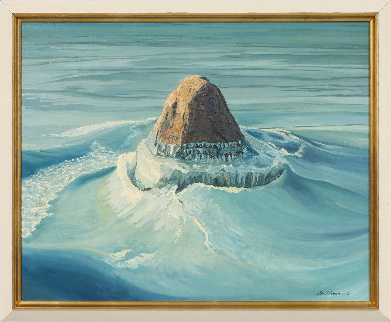 JAN FALKMAN. "Fruset tillstånd", olja på duk, signerad 81-82.