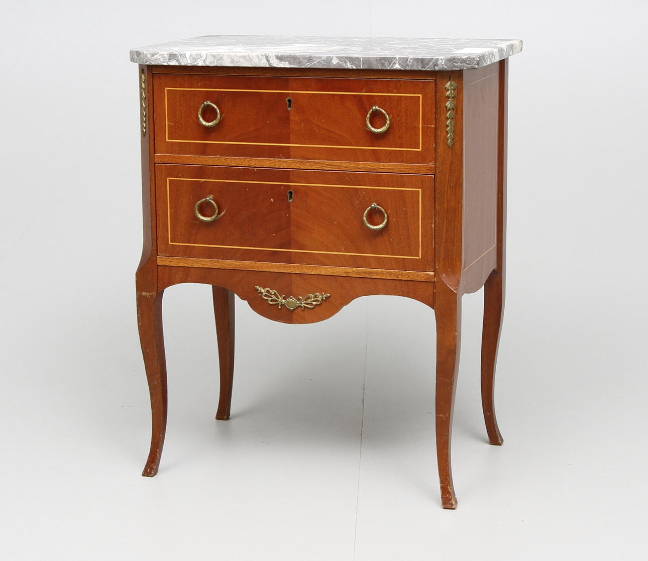 BYRÅ, 2 lådor, med marmorskiva.