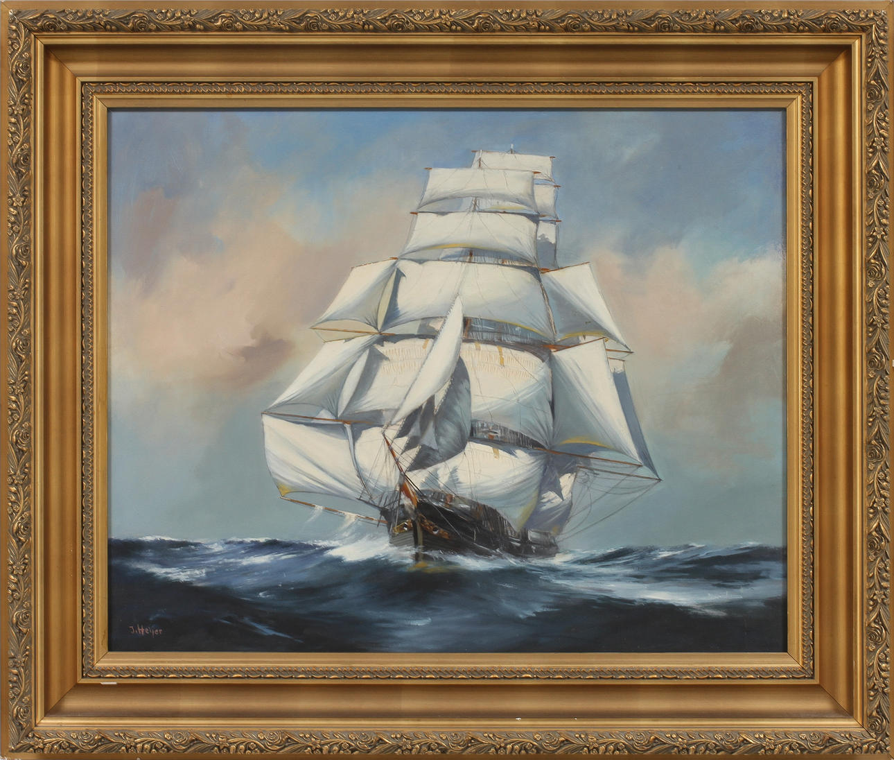 JOHAN HEIJER. Marin, olja på duk, signerad.