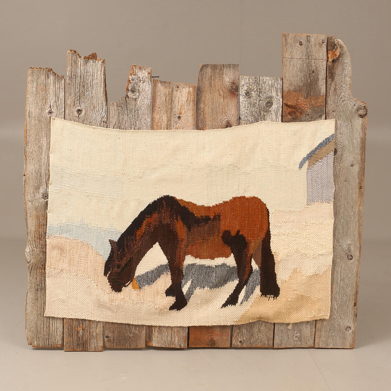 LENA LINDERHOLM. Textil, monogramsignerad.