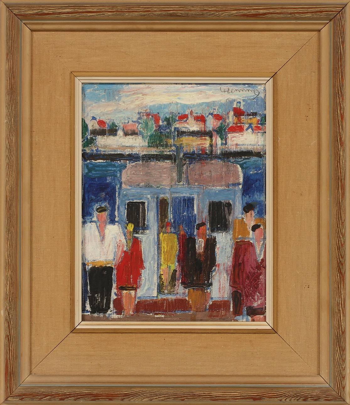 WILHELM HENNING. Marstrandsfärja,. olja på duk, signerad.