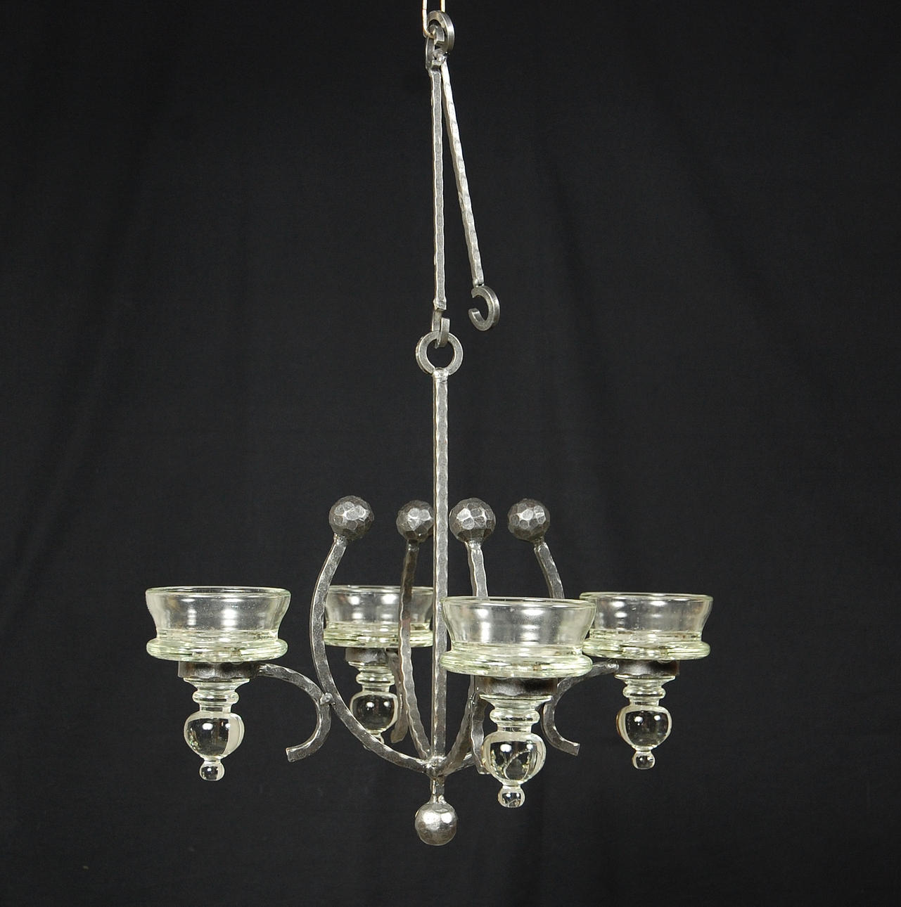 Chandelier, forging, glass.