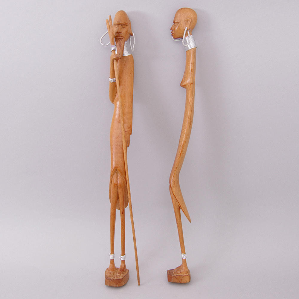 TRÄSKULPTURER, Longnecks, Asien.