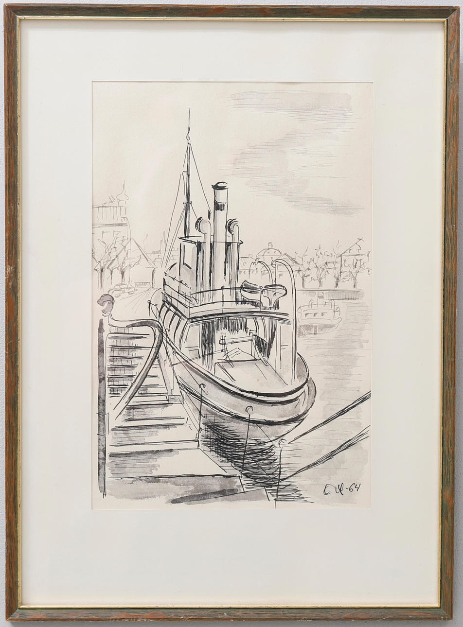 OWE KRONQVIST. mixed media, signed & dated -64.