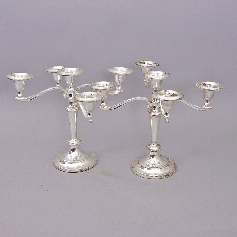 KANDELABRAR, 1 par 5-armade, nysilver.