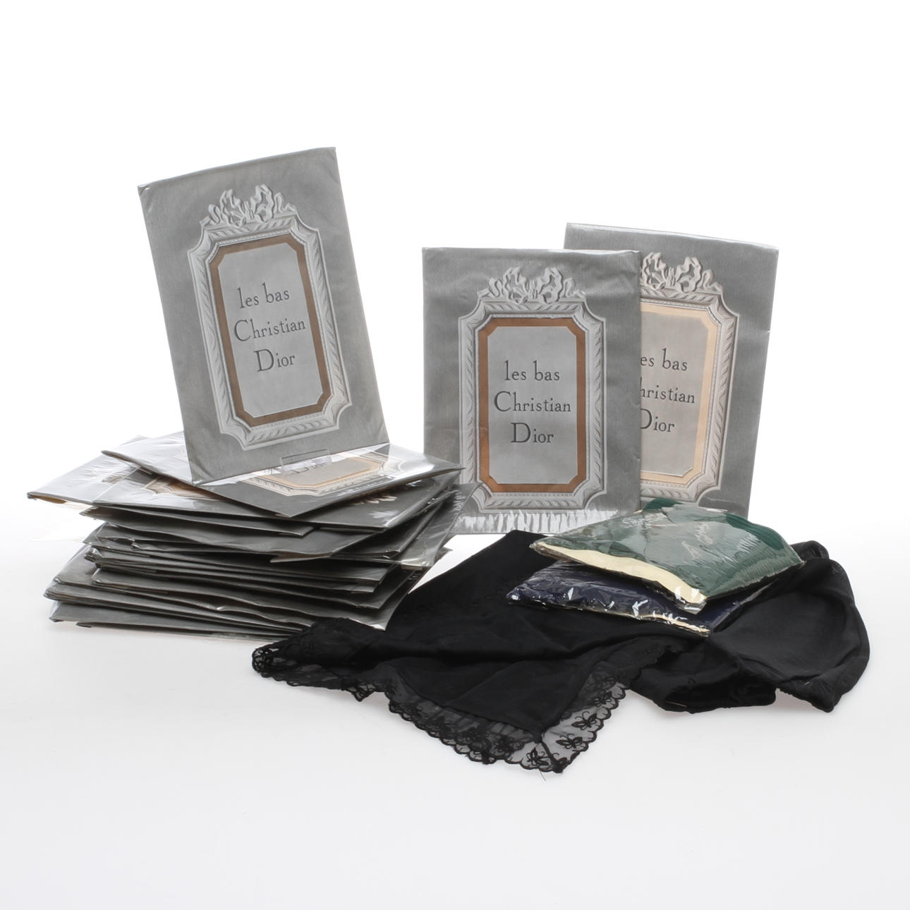 CHRISTIAN DIOR, nylonstrumpor, 20 par, "Les Bas", UNDERKJOL med mera.