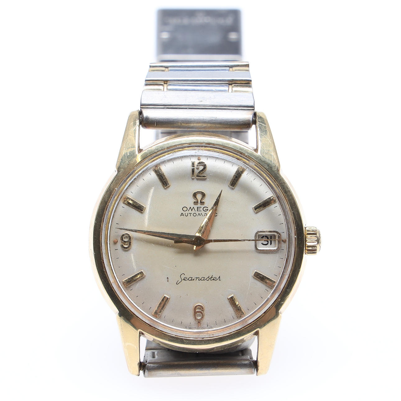 OMEGA, Seamaster, Automatic, gold-plated steel wristwatch.