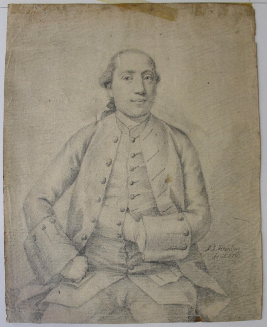 CIRCLE OF JOHANN ERNST HEINSIUS (1731-1794). PORTRAIT STUDY OF A SEATED GENTLEMAN.