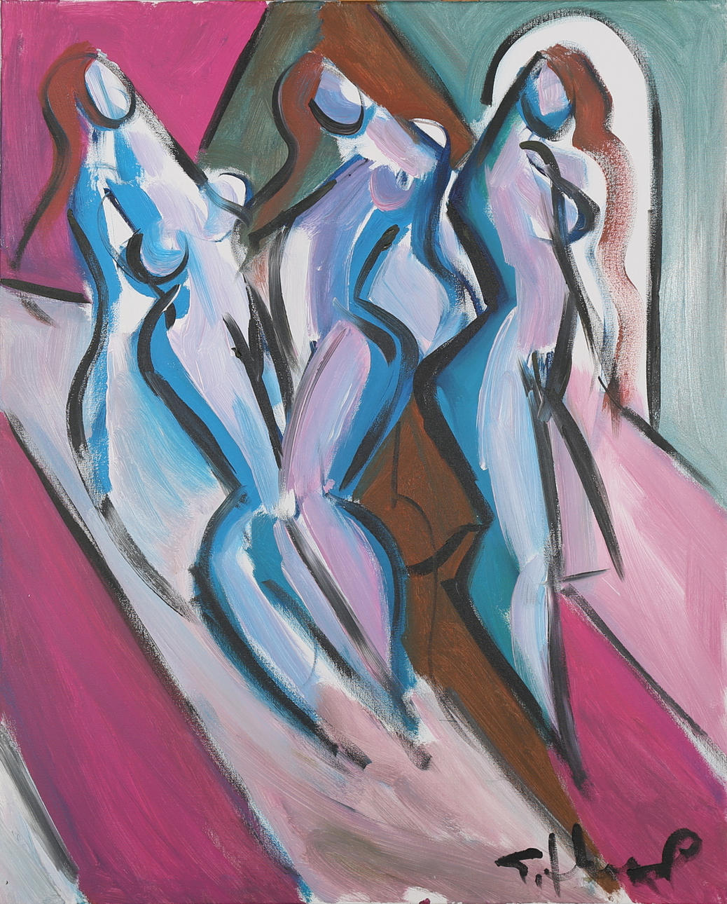 GÖRAN HAUSENKAMP. Modeller, akryl på duk, signerad G Hausenkamp.