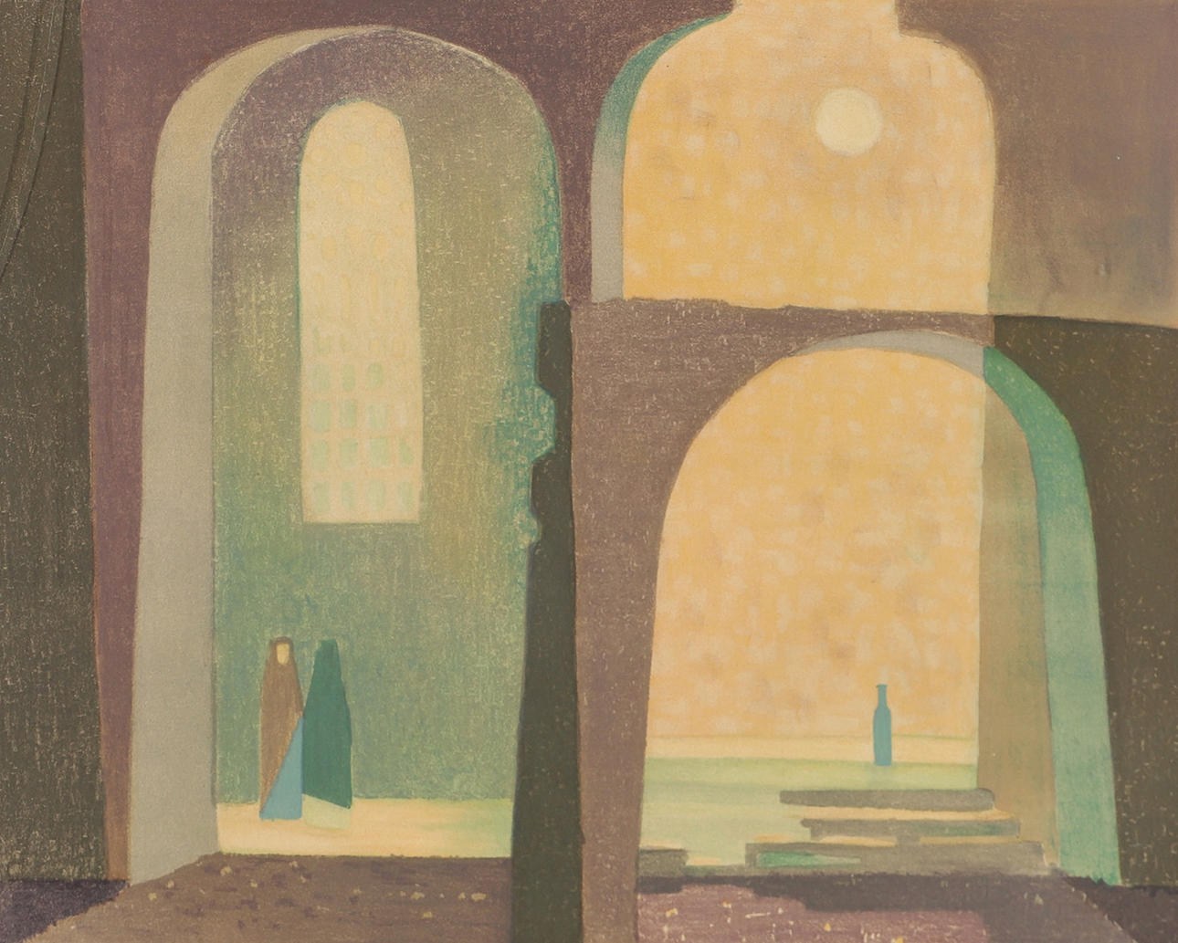 SVEN JONSON. Composition with vault, color lithograph, signed. Art ...