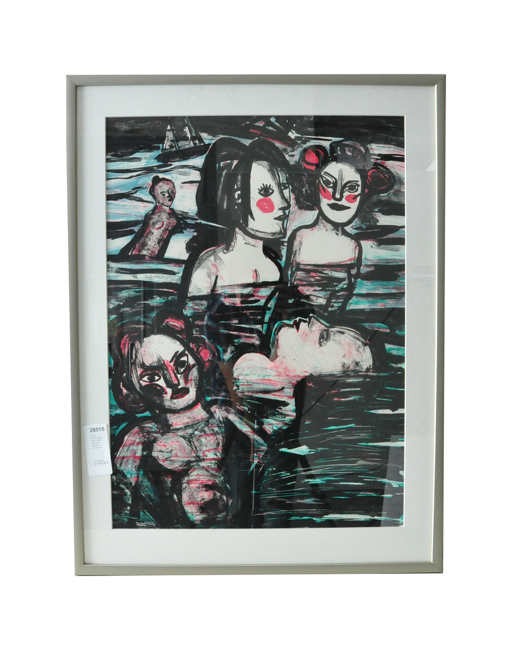 LENA CRONQVIST. Färglitografi. Figurscen, signerad, 36/150.