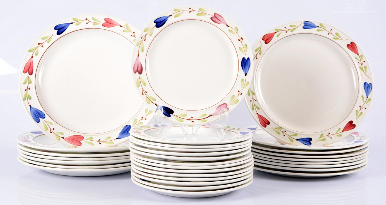 STIG LINDBERG. SERVISDELAR, 26 delar, flintgods, "Ranka" Gustavsberg.