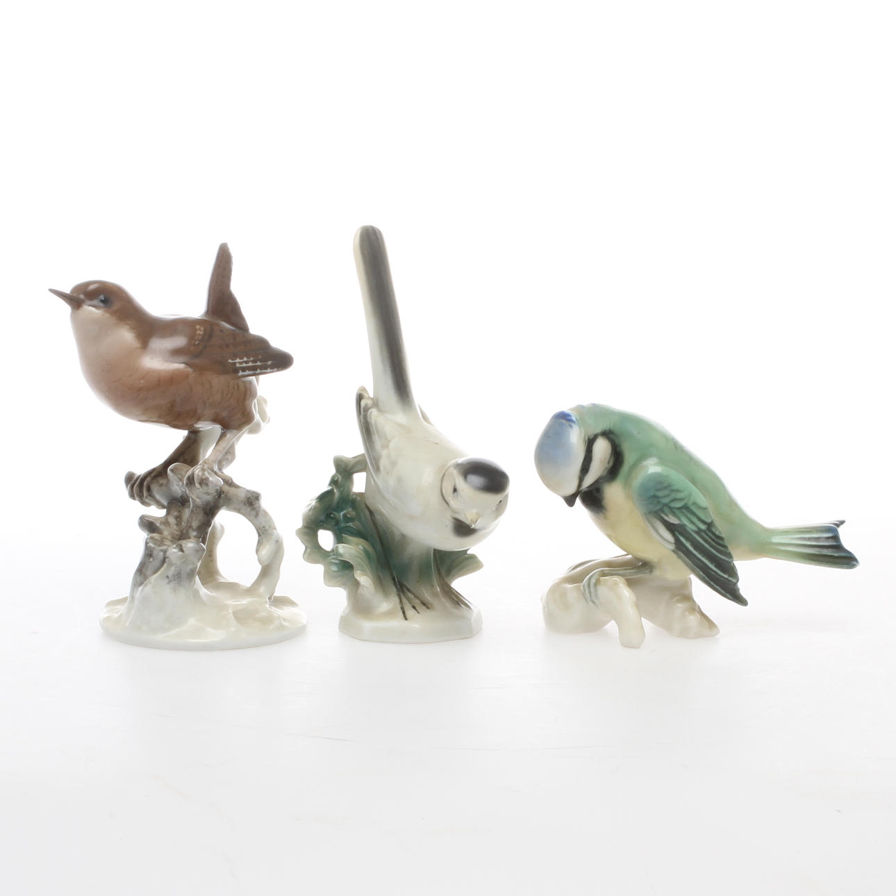 FÅGELFIGURINER, 3 st, porslin, bl a Rosenthal.