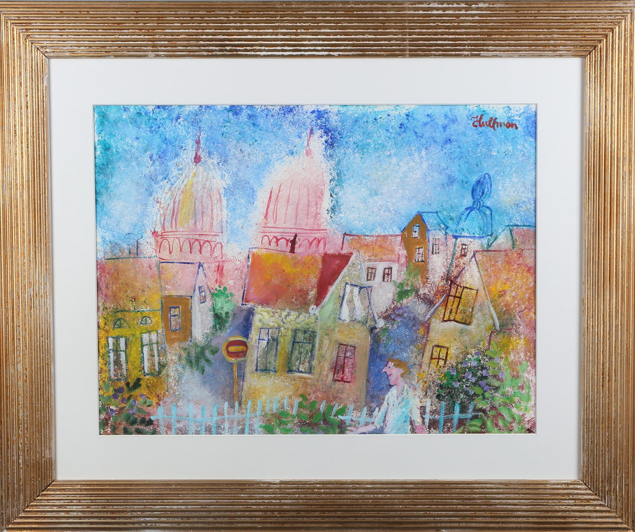 ANDERS HULTMAN. "Freudiansk bild", gouache, signerad Hultman.