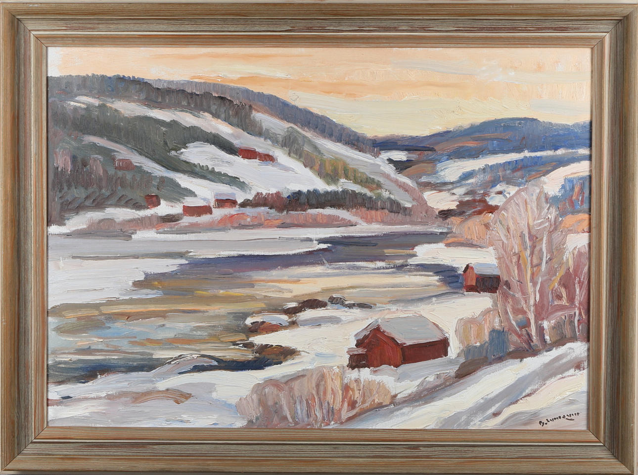 BERTIL LUNDQVIST. vinterlandskap, olja på duk, signerad B Lundqvist.