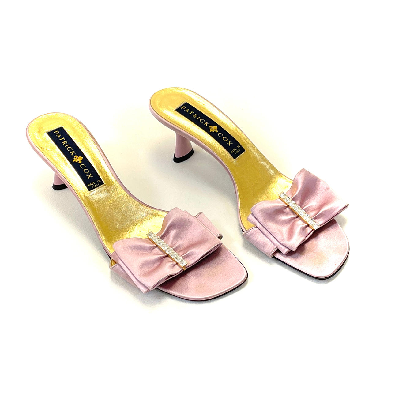 PATRICK COX HEALED PINK MULES.