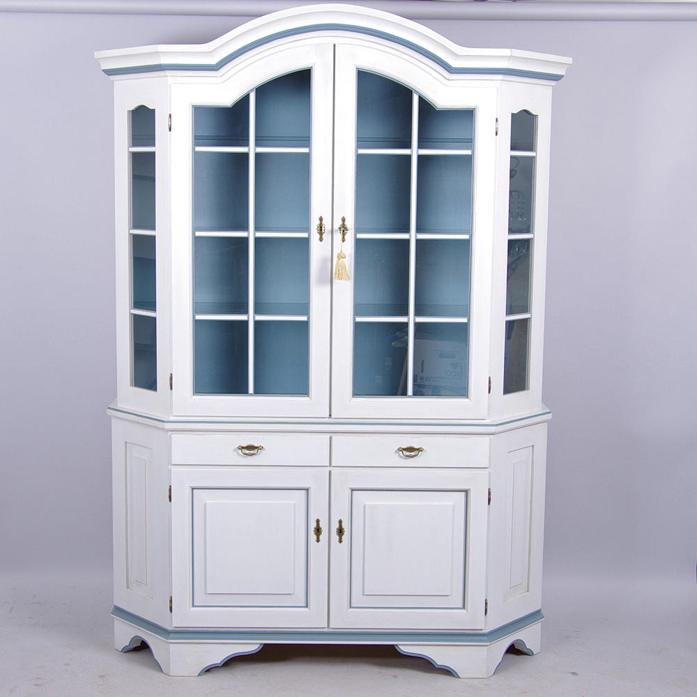 MATSALSSKÅP, gråmålat med blåa dekorer, GR möbler Tibro.