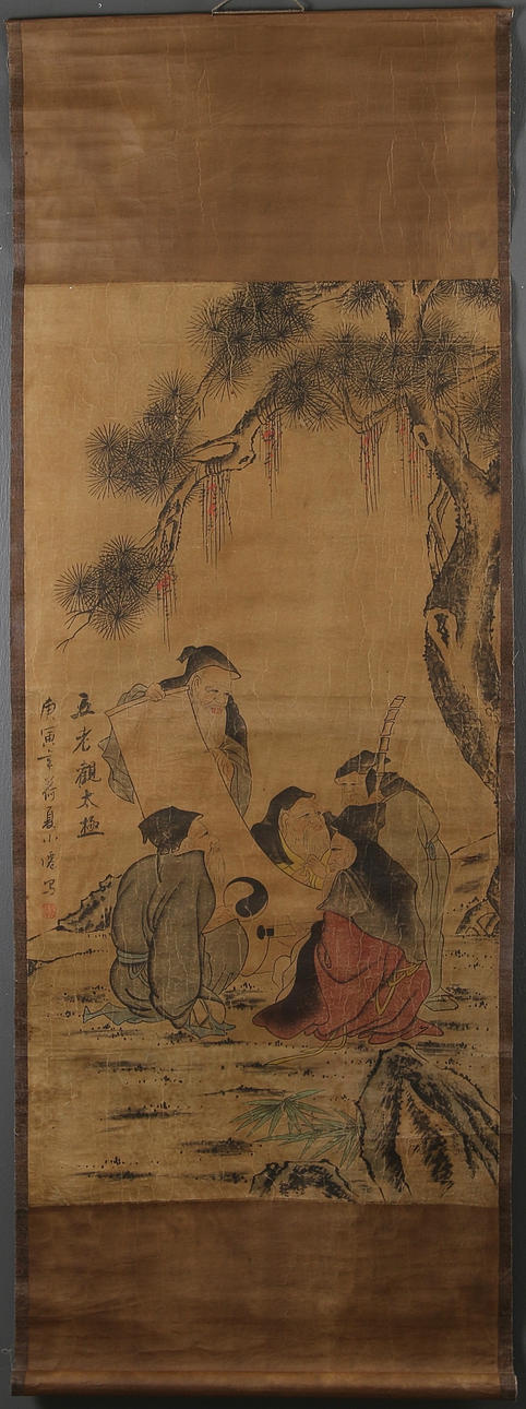 RULLMÅLNING, skulptural scen, Kina, 1800/1900-tal.