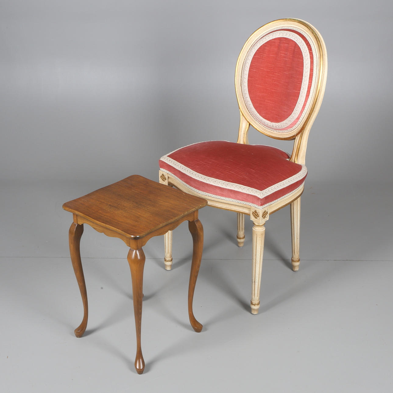 STOL, gustaviansk stil, samt HALLBORD, 1900-tal.