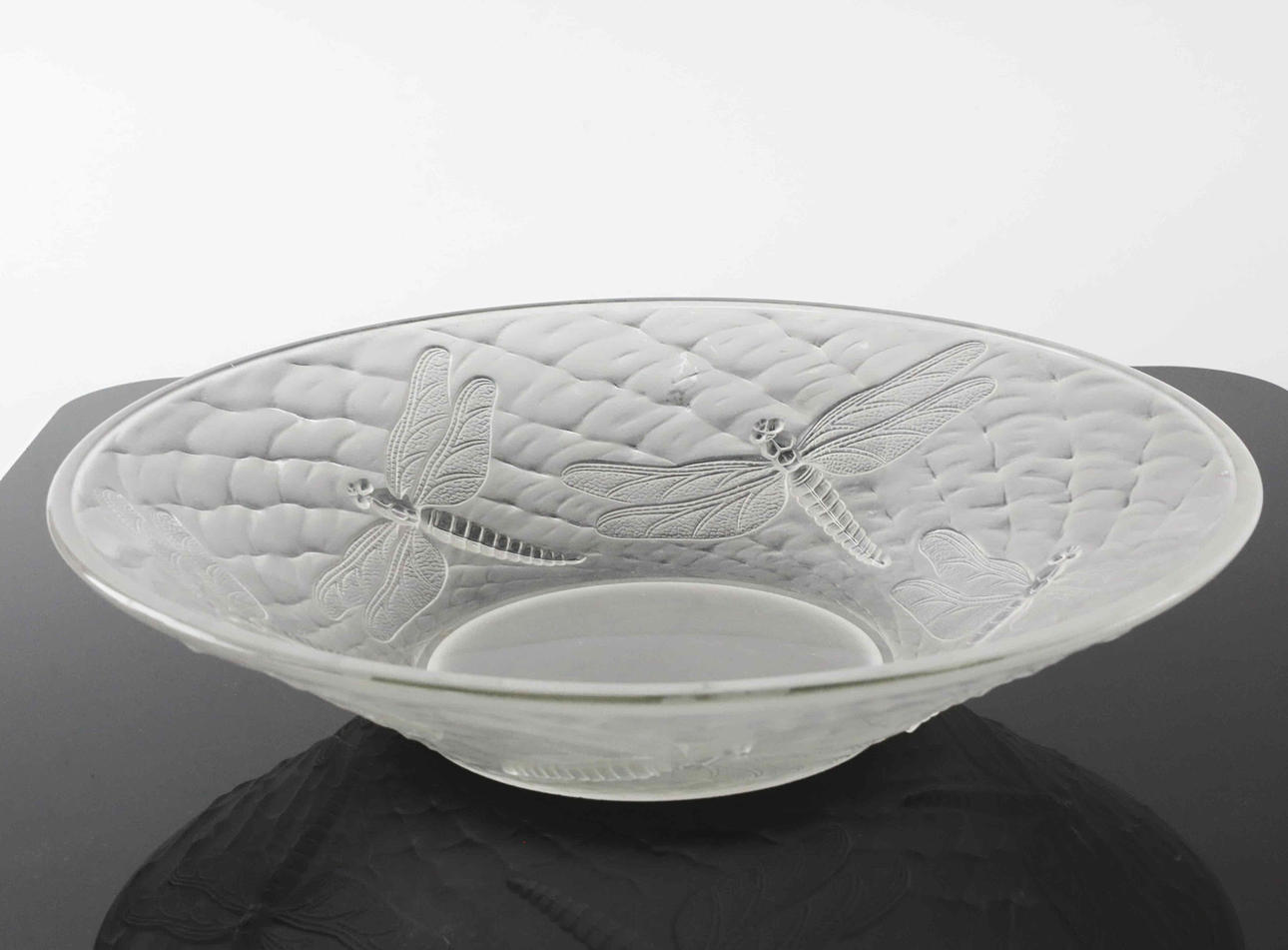 DISH, glass, Art Deco, dragonflies, possibly Josef Inwald, Barolac