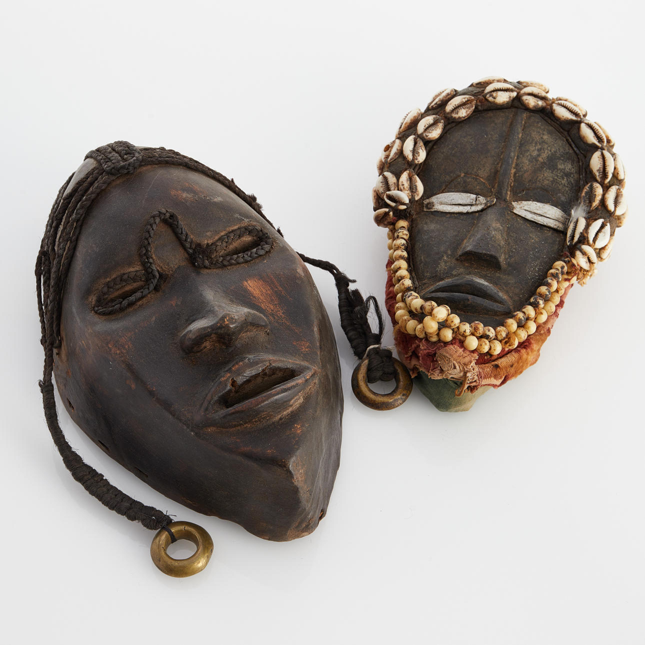 DANCE MASKS, 2 pcs, Bambara, Ivory Coast.