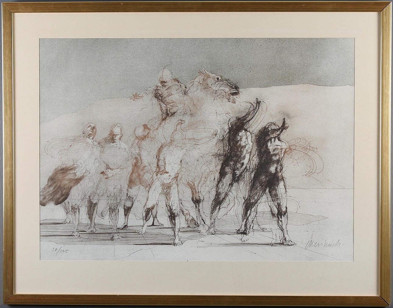 CLAUDE WEISBUCH. Litografi, Ryttare till häst. Signerad och numrerad 28/275.