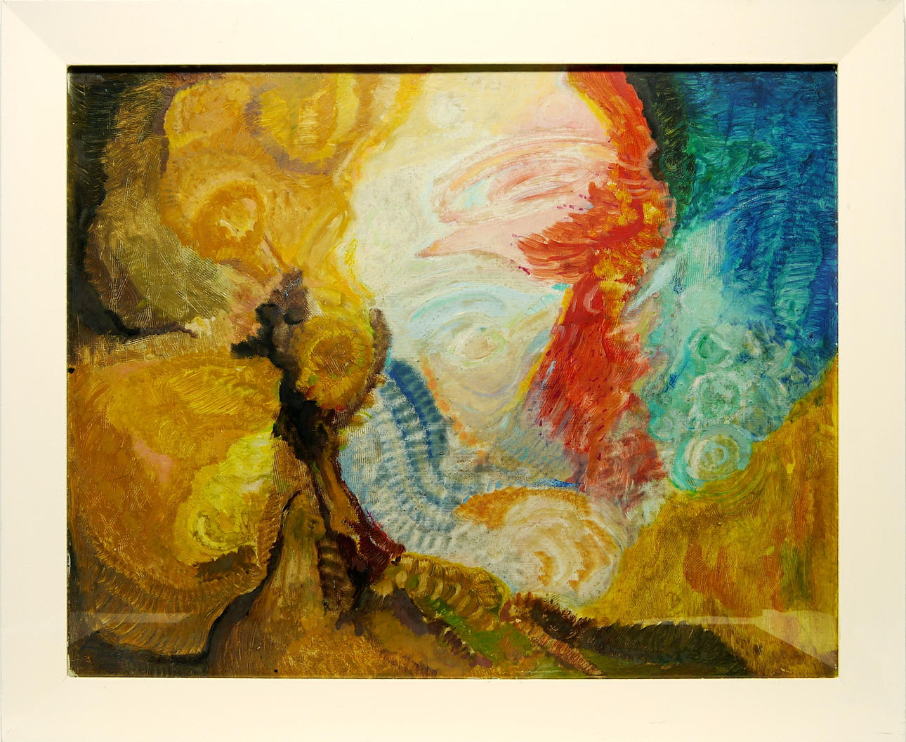 HOFFMANN, HORST PETER. ”Fåglar”, blandteknik på plåt, signerad fram vänster.