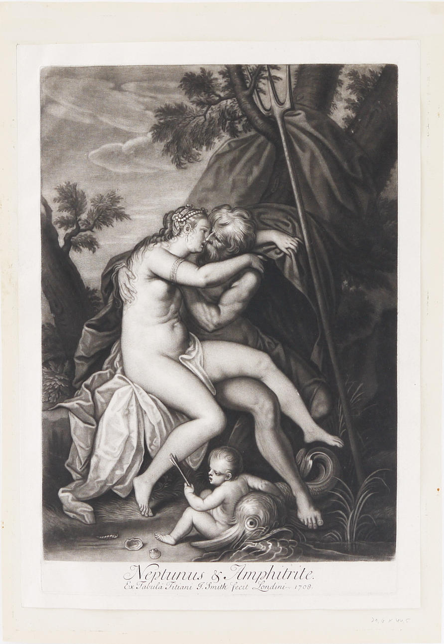 J. SMITH. ”Neptunis & Amfitrit”, akvatint, 1708.