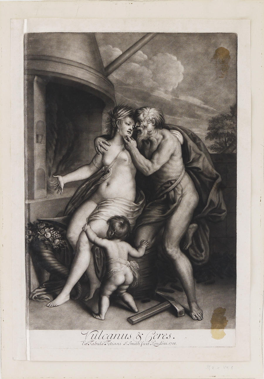 J. SMITH. ”Vulcanus & Ceres”, akvatint, 1708.