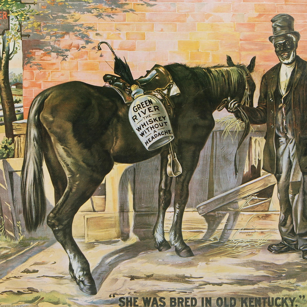 SKYLT, plåt, Whiskeyreklam, Amerika.