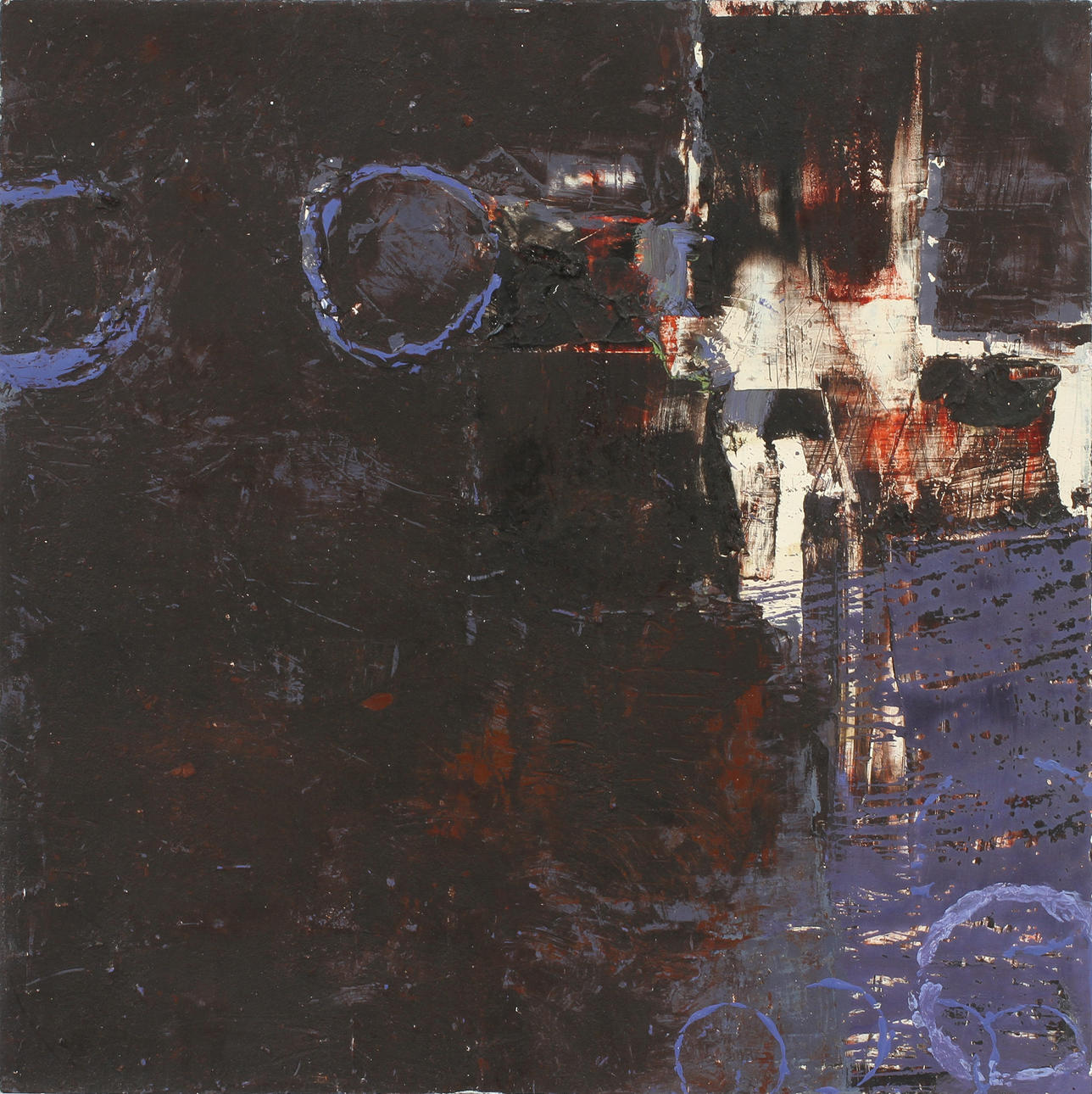 ÅKE BERGQVIST. Komposition, olja på pannå, signerad a tergo.