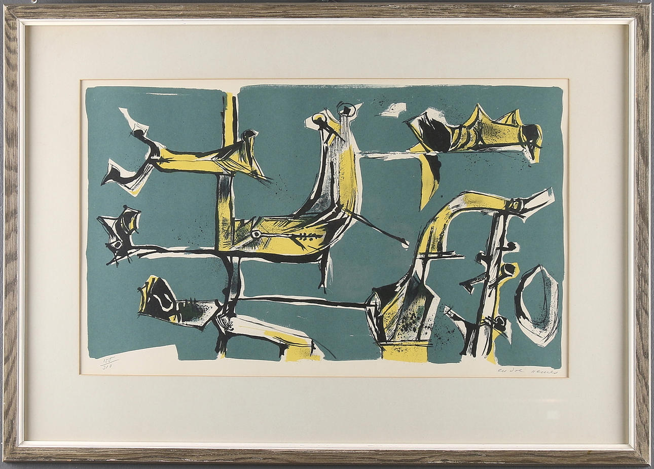 ENDRE NEMES. Färglitografi, "Insekter och vegetativa former". Signerad och numrerad 155/310.