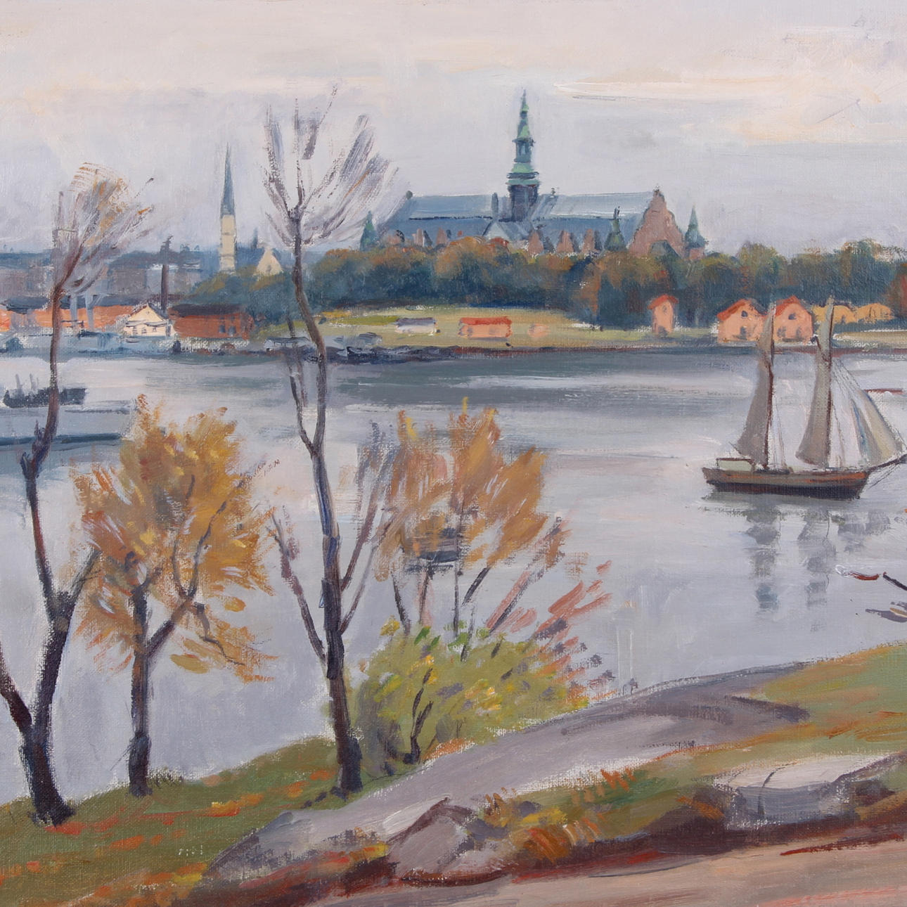 GUNNAR BERGQVIST. Olja på pannå, signerad.